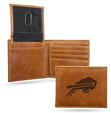 Rico Industries Geldbörse mit Lasergravur, Büffelschnüre, Braun