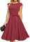 DRESSTELLS Cocktailkleid Damen Elegant 1950er Knielang Rockabilly Hochzeitkleid Vintage Abendkleid Kurz Swing Festlich Midilang Sommer Kleid Raspberry XL
