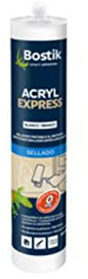 Bostik Scellant Acrylique Peint instantanément Acryl Express Cartouche 300 ML Blanc, Noir