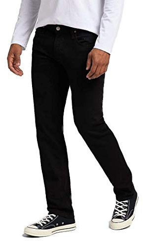Lee Men's Daren Zip Fly Jeans, Clean Black, 33W / 32L EU