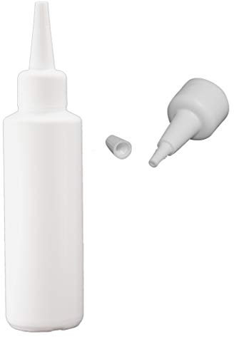 VanAnderen Set of 12 HD-PE Bottles, 100 ml Each with Piping Nozzle in White, Empty Bottle, Plastic Bottle, Spray Bottle, Liquid Squeeze Bottle with Application Tip