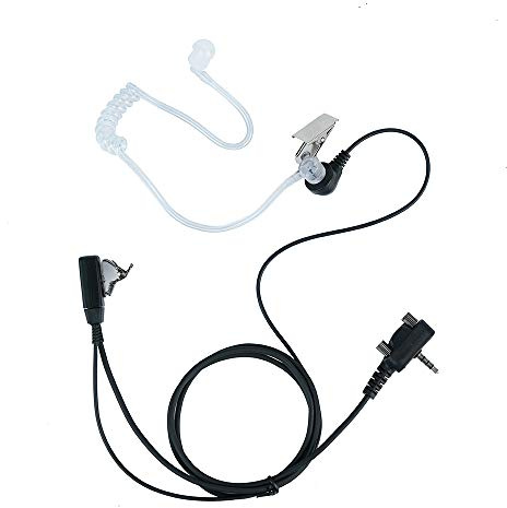 Klykon Vx-261 Earpiece Headset with Mic for Motorola Vertex Standard VX-231 VX-351 Walkie Talkie 2 Way Radio Black