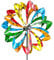 Linder Exclusiv LEX Ø 38 cm Doppel-Windrad 5-farbiges Doppelwindrad Mulitcolor