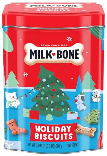 Milk-Bone Limited Edition Holiday Dog Treats, Small Biscuits, 24 Ounce Reusable Tin