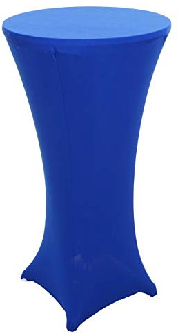 Mendler Stehtischhusse HWC-J30, Tischhusse Husse Bezug Überzug, Stretch Ø 60cm - blau