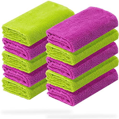 detailmate 10er Set Microfasertuch Ultra weich | Autopflege Zubehör - außen & innen | Lack Politur & Pflege, Innenraum, Felgen | Microfasertuch 40x40cm, 550 GSM - randlos & fusselfrei, ohne Kratzer