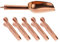 Operitacx Stainless Steel Ice Scoop and Tongs Set, 1pc Ice Scoop and 5pcs Coffee Sugar Cubes Serving Tongs for Bar Buffet Food Flour Restaurant Kitchen Wine Rice Rose Gold