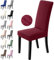 BalladHome Stuhlhussen 4er Set Stretch Stuhlbezug Stuhlüberzug Esszimmerstühle Bezug Universale Elastische Hussen waschbar Abnehmba für Hotel, Bankett, Büro, Partys Deko (4 Stück, Bordeaux)-L