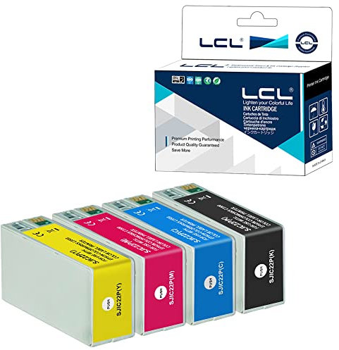 LCL Kompatibel Tintenpatrone SJIC22P SJIC22P (K) SJIC22P (C) SJIC22P (M) SJIC22P (Y) (4PK KCMY) Kompatibel für Epson TM-C3500 Color Works C3500 C3510 C3520 Drucker