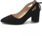 OALEEN Chaussure Escarpin Femme Elégante Style Suède Talon Haut Carré Noeud Bout Pointu Eté Soirée Mariage Noir 44