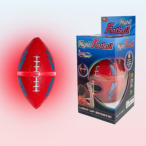 Kingsport Illuminated LED Soft Foam Rugby Ball - Night Glow Sports Equipment, Compact and Portable Light-Up Rugby for Safe and Fun Indoor & Outdoor Play, for Kids
