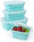 MECHEER Silicone Food Storage Containers with Lids Airtight Food Storage Container Set of 4 Collapsible Food Containers Bento Lunch Box Freezer Microwave Safe Stackable Lunch box Kitchen Organizer