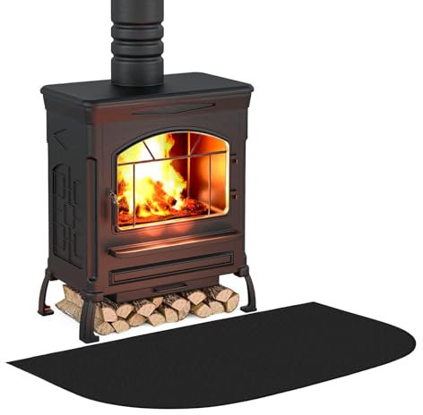 Feuerfeste Matte Kamin, Gobesty Glasfaser Kaminbodenplatte, Funkenschutzplatte Für Kaminofen, Feuerfeste Bodenschutzmatte Für Kamine, Bodenblech Zum Schutz des Bodens Vor Funken (50 * 80cm)