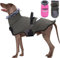 LIANZIMAU Wasserdichter Hundemantel mit Geschirr Wintermantel Hundepullover Fleece Reflektierende Hundejacke Regenmantel für kleine, mittlere und große Hunde
