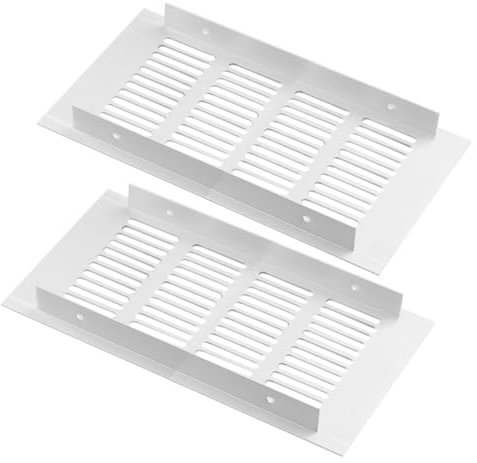 ZESLIV Rejilla de ventilación (2 unidades, aluminio, 100 x 200 mm), color blanco