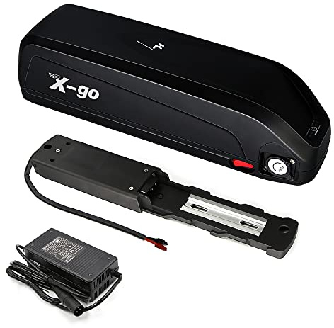 X-go Haiong Ebike Batterie 48V 15AH mit 5 Polig Ausgangsanschluss, Schalter, USB Port, Ladegerät, Sicherheitsschloss, Lithium Batterie für Ebike 50-1000W