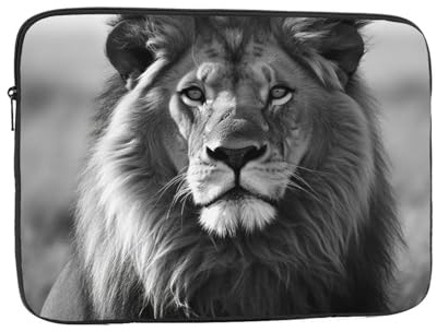 Laptop Sleeve African Lion Black And White Slim Laptop Case Cover Durable Briefcase Shockproof Protective Notebook Case 17 Inch