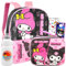 My Melody & Kuromi Rucksack und Brotdosen-Set f r M dchen Paket mit 40,6 cm My Melody & Kuromi Rucksack, Lunchtasche, Wasserflasche, Aufklebern, mehr | Hello Kitty und Freunde Rucksack-Set
