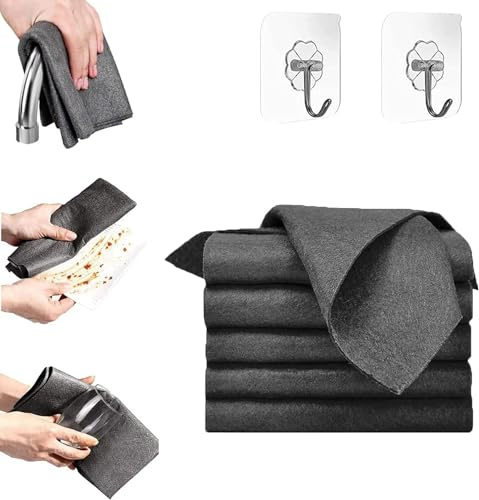 Gienslru Sparklean Cleaning Cloths, Streak Free Microfiber Magic Cleaning Wipes (5Pcs)