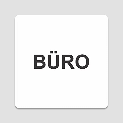 PVC Aufkleber Schild - Eckig 12 x 12 cm - Selbstklebend - Weiß - UV beständig - Für Innen und Außen (Büro)