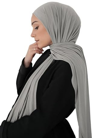 Al Yazma Cotton Jersey Hijab - Grau - Fresia Scarf (Grau)