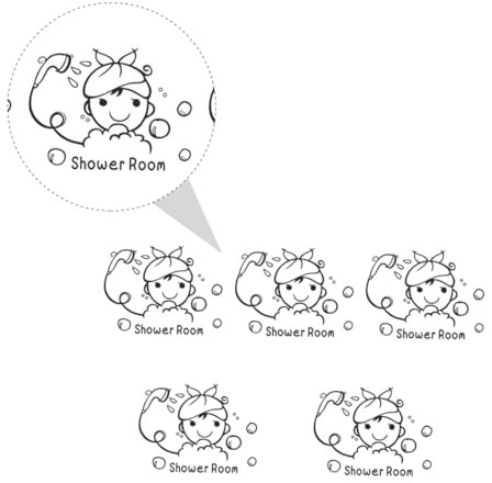 Vaguelly 5stücke Badezimmeraufkleber Cartoon Wandaufkleber Wasserfest Badezimmer Wandbild Blasen Motiv Badezimmer Dekoration Aufkleber Für Wand Fliesen Glas Möbel