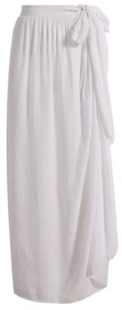 Shengxi Damen Sarong Pareo für den Strand, Sommer Lang Strandkleid Strand Wickelrock Sexy Stilvoller Bikini Vertuschen In Unifarben zum Tragen über Badeanzügen, Side Strappy Sarong Strandrock Frauen