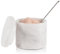 SPESHSTONES Saliera in marmo con coperchio e cucchiaio, 7,6 cm, in pietra bianca, per condimenti, zuccheriera e sale traballante, barattolo decorativo per spezie e contenitore per caffè, cucina e