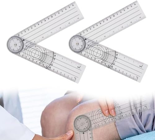 Confezione Da 2 Pezzi Goniometro Ortopedico Girevoli a 360°Trasparenti, Goniometro Ortopedico Olonna Vertebrale Angolo Righello Girevoli Strumento per Famiglia Corpo Ginocchio Giunto Misurazione