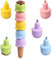 Ehuihuan Eiscremeförmig Textmarker Klein 5 Farben Mini Textmarker Set Niedlich Textmarker Kinder Highlighter Pen für Zeichnen Markieren