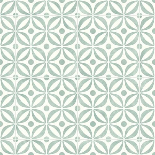 Geometric Spring Tile Effect Vinyl Flooring, slip resistant vinyl roll flooring for kitchen, bathroom, hallway, living space in 2, 3 and 4 metre widths (Portobello, 2m x 3m)