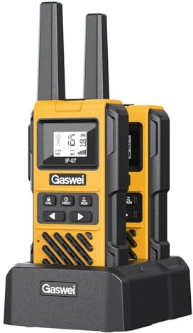 Gaswei G1pro Hochleistungs- Walkie Talkies mit großer Reichweite für Erwachsene, wiederaufladbare Notfallfunkgeräte, 16-Kanal-Walkie-Talkie mit Lithium-Ionen-Akku, IP67 wasserdicht (2 Stück)