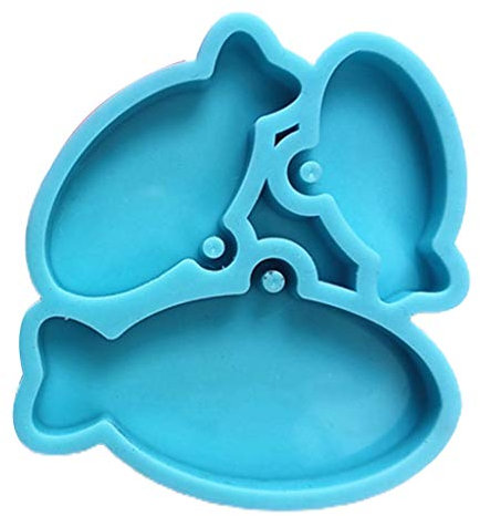 JOERBABU Keychain, Handmade Jewelry Pendant Hanging Epoxy Mold Fish Shaped Keychain Resin Mold Decorations Silicone Mould