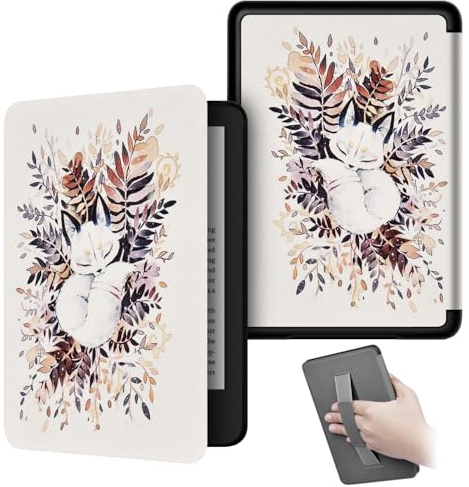 Étui pour 7 Kindle Paperwhite 12e Génération et Édition Signée(Sortie 2024) et 7 Kindle Colorsoft Édition Signée, Motifs Peints Coque avec Automatique Veille/Réveil et Dragonne (17)