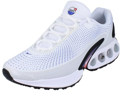 NIKE Men's Air Max Dn Sneaker, White White Racer Blue Bright Crimson, 8.5 UK
