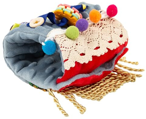 Fidget Blanket für Erwachsene mit Demenz Sensorisches Spielzeug für Alzheimer-Patienten Angstlinderung Autistische Demenz Sensorisches Armkissen Fidget Handgelenkmanschette (Blau)