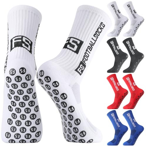 4 Paare Fußball Socken Jungen 31-34 Grip Socken Fussball Socken Kinder Anti Rutsch Football Socks Rutschfeste Sportsocken Für Fussball Basketball Laufen Rugby Tennis