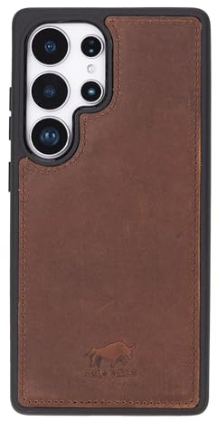 Solo Pelle Lederhülle für das Samsung Galaxy S25 Ultra Hülle aus echtem Leder, Model: Stanford (Vintage Braun)