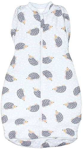 TupTam Baby Pucksack OEKO- TEX zertifizierte Materialien Swaddle Bag Wattiert Babyschlafsack 2.5 TOG unisex, Farbe: Wattiert 2.5 TOG/Igel Grau, Größe: 0-3 Monate