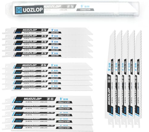 MUOZLOP 20 Pack Säbelsägeblätter Set, Sägeblätter für Säbelsäge aus CRV & BIM ,für Holz/Metall Säbelsägeblätter inkl Box (20Stück A)