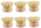 Tête de remplacement de la brosse à vaisselle 6pcs, tête remplacement brosse à gommage vaisselle 2x2 Sisal, brosses nettoyage plat rond en bois pour pot, cas