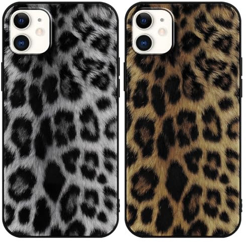 Saqmkil 2 Stück Hülle für iPhone 11 6,1 Zoll, Aesthetic Leopard Muster Design Mädchen Frauen Geschenk Handyhülle, Weich Slim Silikon Süßes Motiv Kratzfeste Stoßfest Case Schutzhülle für iPhone 11