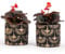 Vimin Box Paire de pots en terre cuite, décorés à la main, noir et or, pour plantes et fleurs, décoration maison, diamètre 11 cm - 11 cm (noir/or, 2 x S)