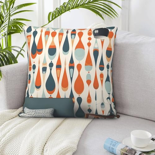 Kissenbezüge Mid Century Modern Retro Mit Tropfen Kopfkissenbezug Moderne Kissen Fall Gemütliche Zierkissenbezug Für Couch Schlafzimmer Wohnzimmer 45X45CM
