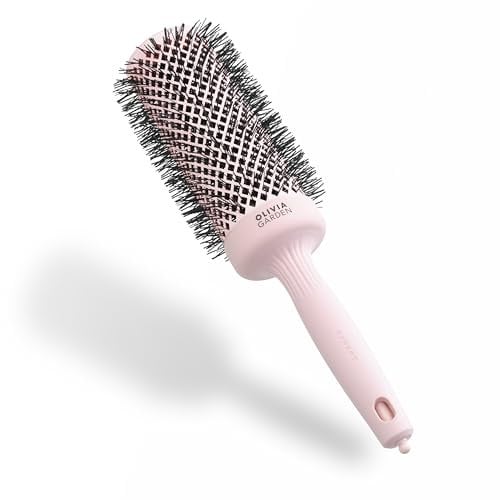 Olivia Garden Expert Blowout Speed – Pastellrosa - 55 - Keramik-Rundbürste mit extra langem Barrel für 25% schnellere Blowouts
