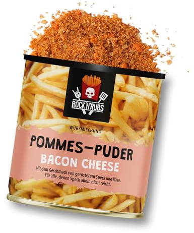 ROCK'N'RUBS® - Pommes Gewürz Bacon Cheese Style | Perfekt für Pommes und Kartoffelgerichte - Würzmischung | Gewürzdose, 150g