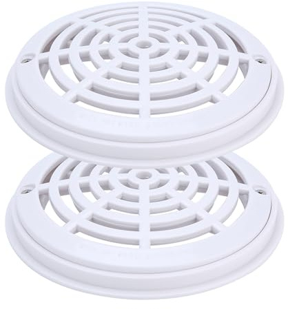 Cubierta de Drenaje Principal Redonda Piscina, 8 Pulgadas Reemplazo de la Cubierta de Drenaje Piscina de Fondo Redondo para Masaje SPA Accesorios de Tubería de Reemplazo (2Pcs)
