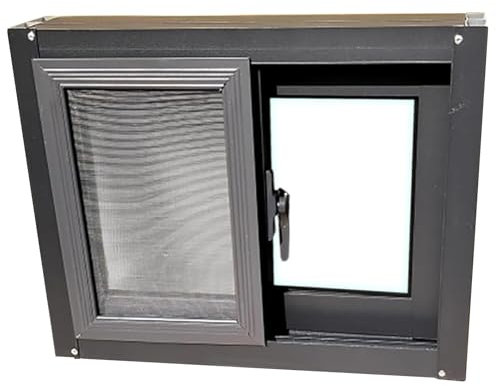 Fenêtres Coulissantes en Aluminium pour Maison avec Moustiquaire Fenêtres de Maisonnette Verrouillées avec Verre Trempé pour Hangar Poulaillers sous-Sol(WxH 32x24in/80x60cm)