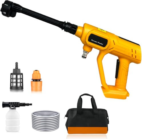Cordless Pressure Washer 6-in-1 Nozzle, Compatible with Dewalt 20V Battery,with 5M Hose, High Pressure Water Gun,for Car/Floor/Garden Cleaning (No Battery)