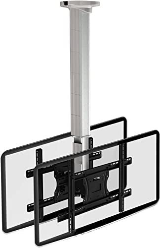 DRFGNF Multifunction TV Ceiling Mount, 32-50 Inch Full Motion - 2 Movement Flat/Curved Screen Ceiling TV Bracket, Adjustable Height Telescoping Tilt And Swivel TV Mount TV Stand